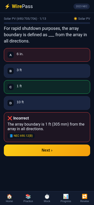 Quiz question with explanation